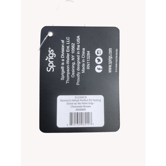 Sprigs Gloves Womens Velvet Perfect Fit Texting Chocolate Brown - Picture 5 of 7